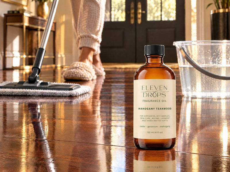 Mahogany Teakwood fragrance oil used around the home