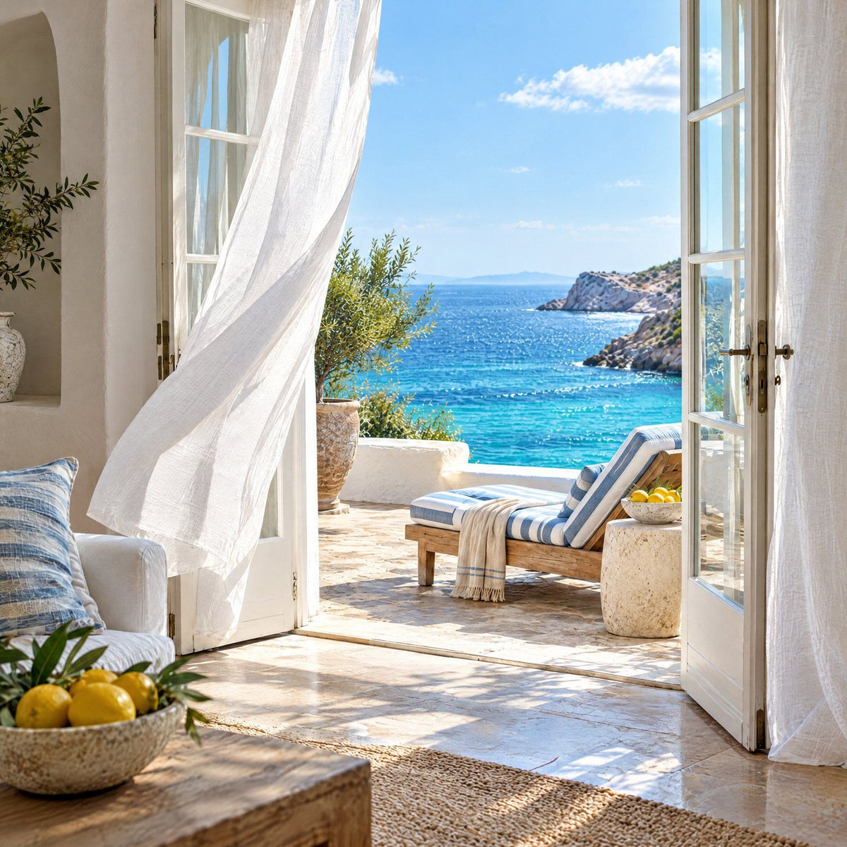 A bright seaside villa