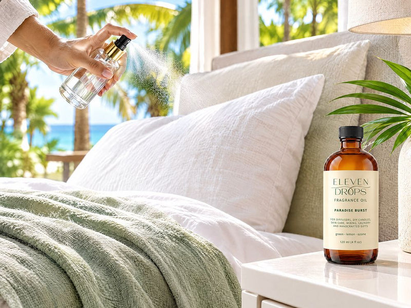 Paradise Burst fragrance oil used around the home