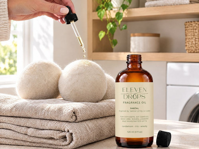 Santal fragrance oil used around the home