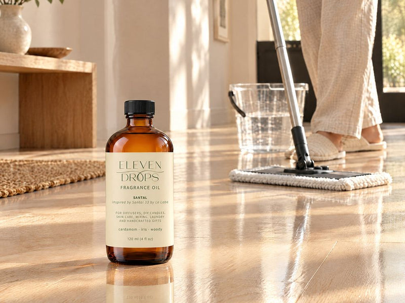 Santal fragrance oil used around the home