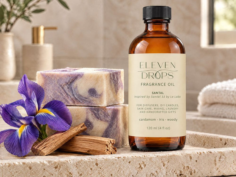 Santal fragrance oil used around the home